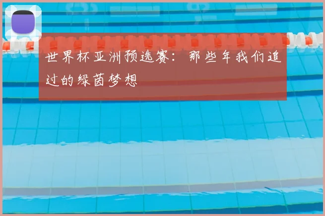 世界杯亚洲预选赛：那些年我们追过的绿茵梦想