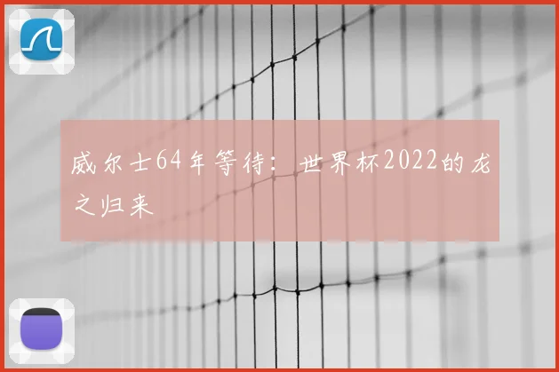 威尔士64年等待：世界杯2022的龙之归来